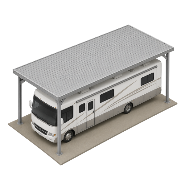 Covered 12 by 45 RV parking illustration