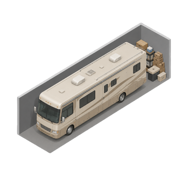 Large enclosed 12 by 40 storage illustration